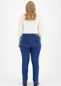 Very Nice Naisten Farkut, Caramel 7345 Curvy Fit Indigo