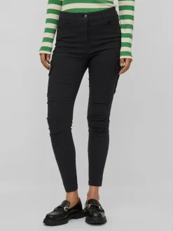 Vila housut, VICARGO RW 7/8 PANT Musta