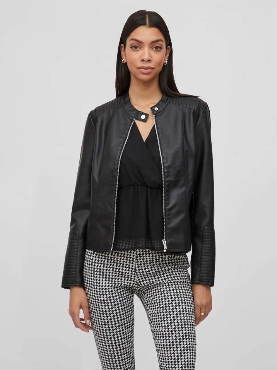 Vila keinonahkatakki, VIBLUE COATEDJACKET Musta