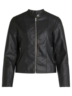 Vila keinonahkatakki, VIBLUE COATEDJACKET Musta