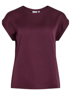 Vila lyhythihainen toppi, VIELLETTE S/S SATIN TOP Fig
