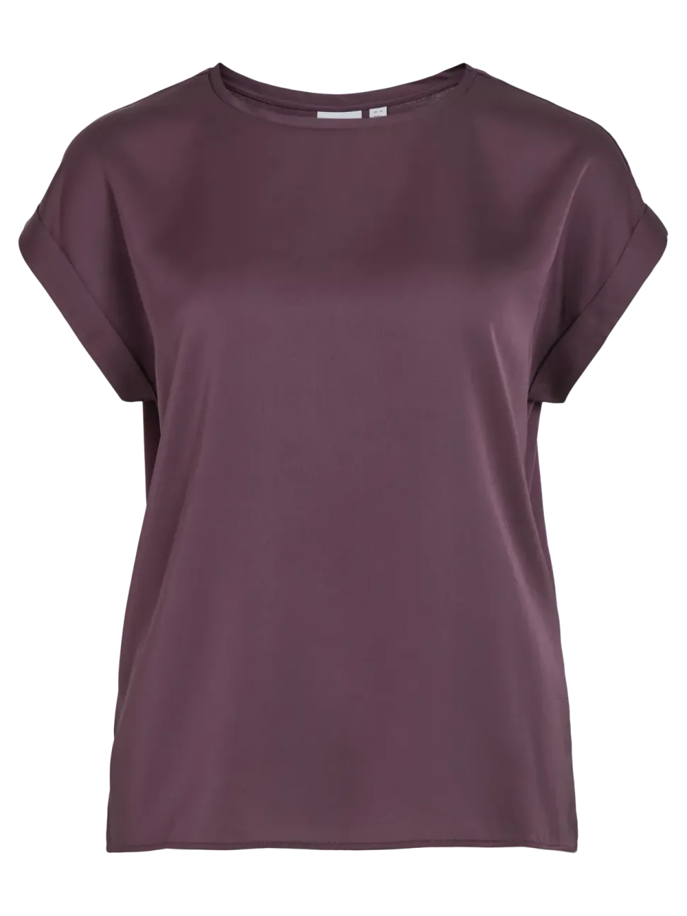 Vila lyhythihainen toppi, VIELLETTE S/S SATIN TOP Plum Perfect