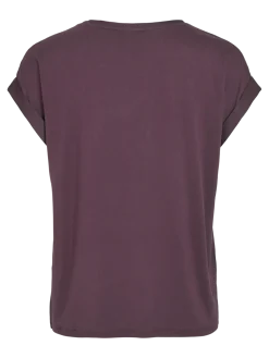 Vila lyhythihainen toppi, VIELLETTE S/S SATIN TOP Plum Perfect