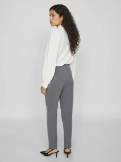 Vila Naisten Housut, VIVARONE HW PANTS-NOOS Tummanharmaa