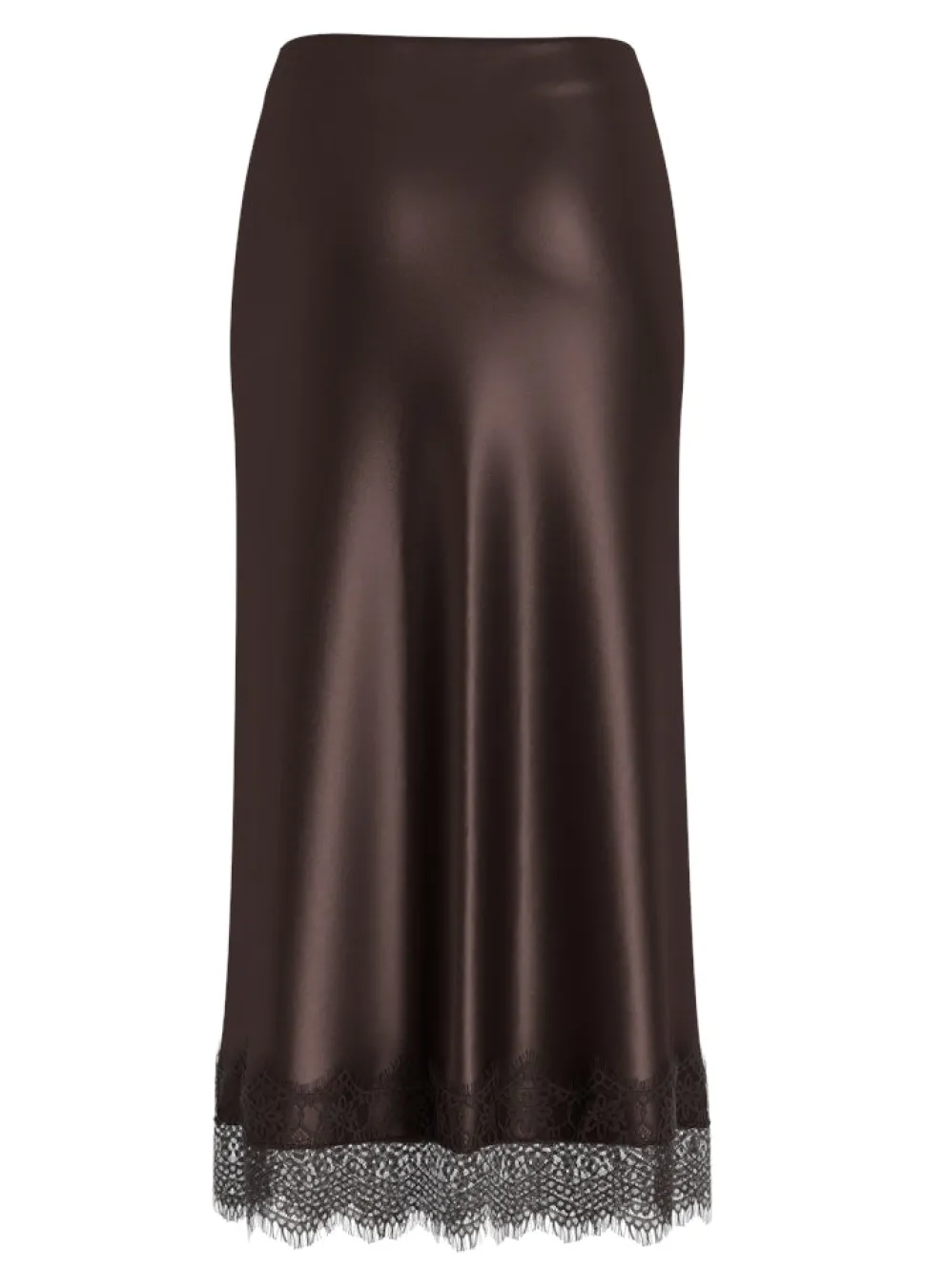 Vila naisten maxihame VIELLETTE HW ANKLE LACE SKIRT NOOS, Coffee Bean
