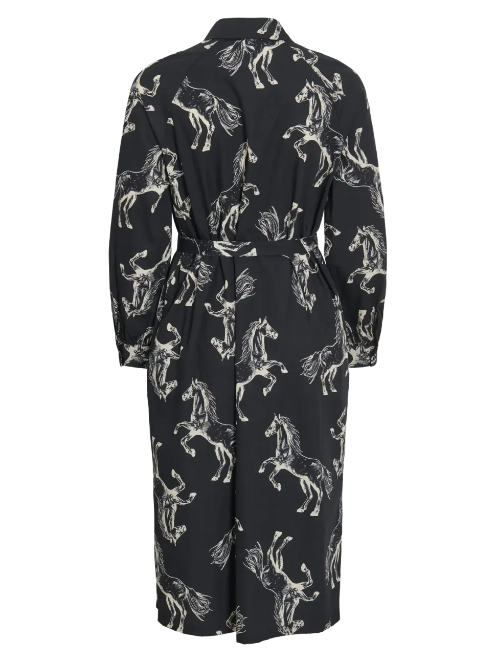 Vila naisten mekko, VINADIVA CHE L/S MID SHIRT DRESS Black Beauty