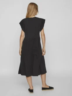 Vila naisten mekko, VISUMMER S/S MIDI DRESS Black