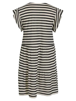 Vila Naisten Mekko, VISUMMER SS STRIPLE DRESS Raidallinen Musta