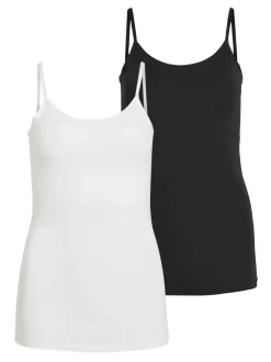 Vila Naisten Narutoppi VISURFACE STRAP TOP NEW Mustavalkoinen