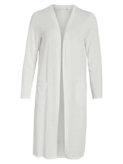 Vila Naisten Neuletakki, VIAMER L/S LONG CARDIGAN Valkoinen