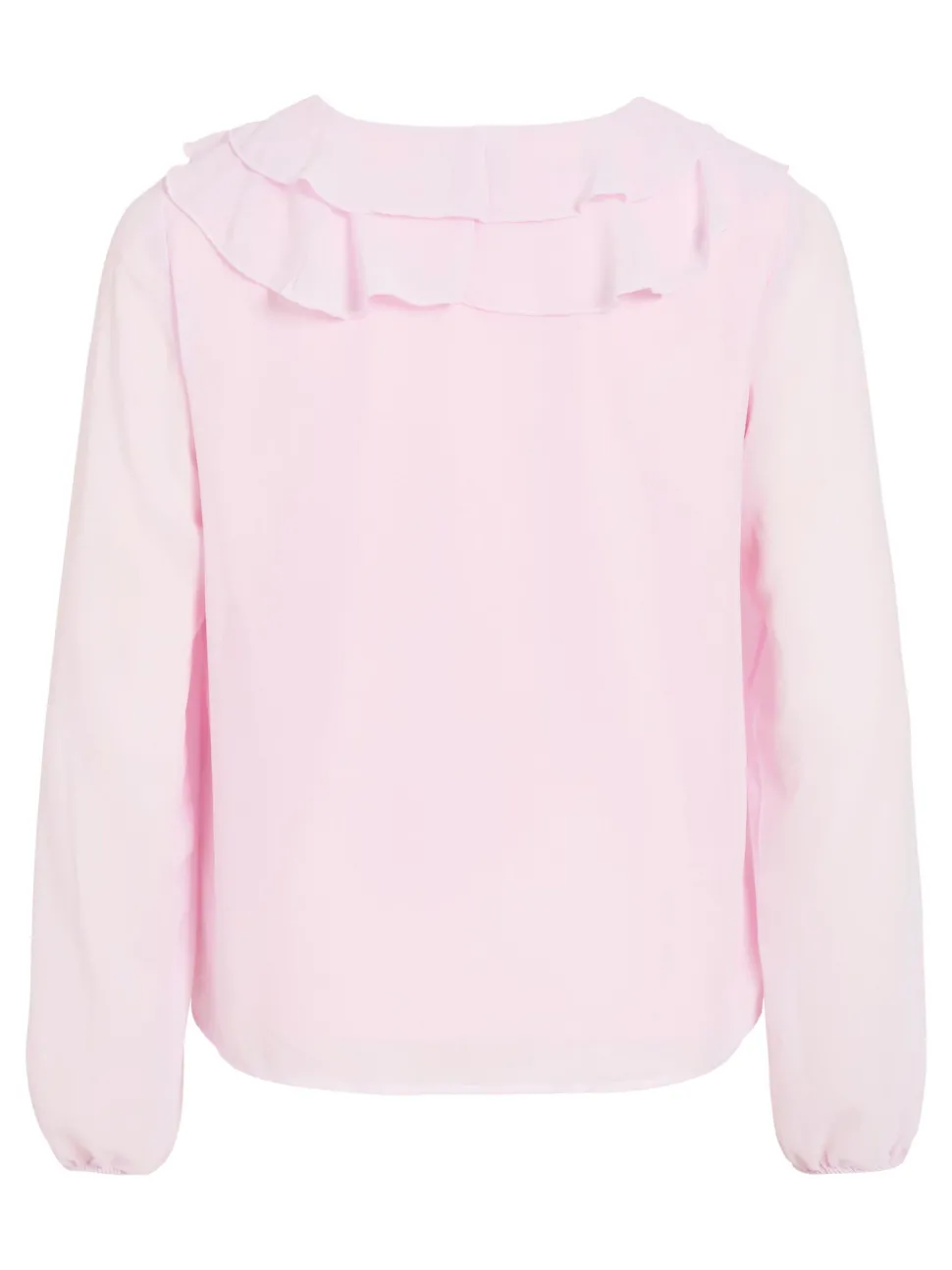 Vila naisten pusero Viane L/S V-Neck Frill Top, Cherry Blossom