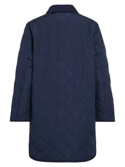 Vila naisten tikkitakki, VIQUILA L/S CORDUROY QUILT LONG JACKET Navy Blazer