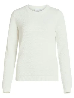 Vila neule, VIDALO O-NECK L/S KNIT TOP Luonnonvalkoinen