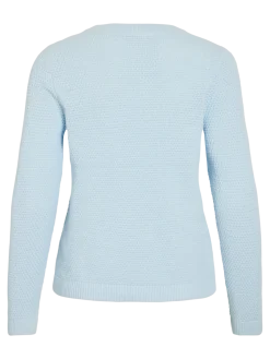Vila neule, VIDALO O-NECK L/S KNIT TOP Nantucket Breeze