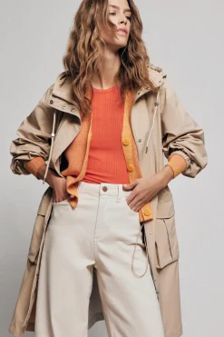Vila pitkä parkatakki, VISILIANA LONG PARKA JACKET Vaalea Beige