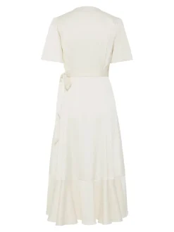 Y.A.S mekko YASTHEA 2/4 MIDI WRAP DRESS S. NOOS, Gardenia