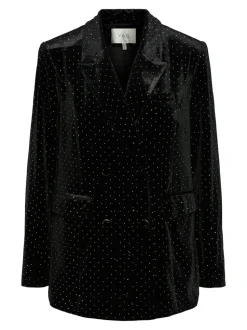 Y.A.S Naisten Bleiseri, YASHELLA LS VELOUR BLAZER Musta
