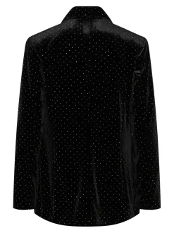 Y.A.S Naisten Bleiseri, YASHELLA LS VELOUR BLAZER Musta