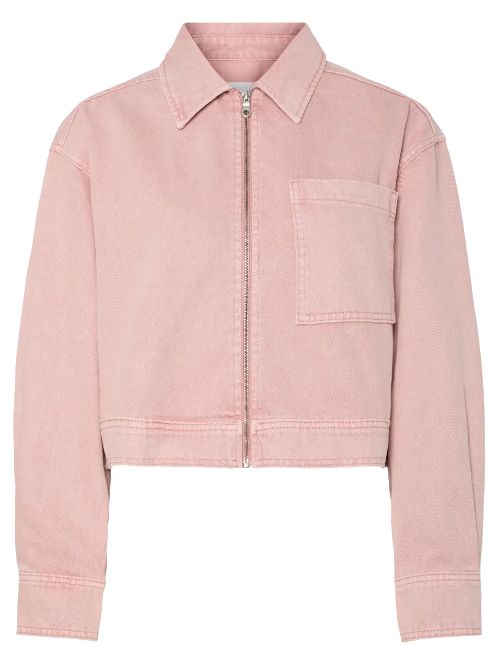 Y.A.S naisten farkkutakki, YASSUN LS CROP DENIM JACKET Vaaleanpunainen
