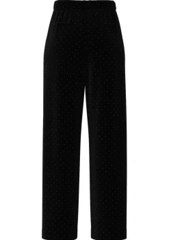 Y.A.S naisten housut, YASHELLA HW VELOUR ELASTIC PANT Musta