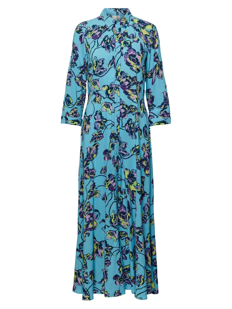 Y.A.S Naisten Maksimekko YASSAVANNA LONG SHIRT DRESS Sininen Kuosi