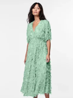 Y.A.S Naisten Mekko, K-YASPAZYLLA 2/4 MIDI DRESS Vaaleanvihreä