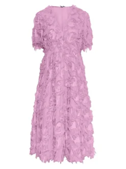 Y.A.S Naisten Mekko, K-YASPAZYLLA 2/4 MIDI DRESS Vaaleanpunainen