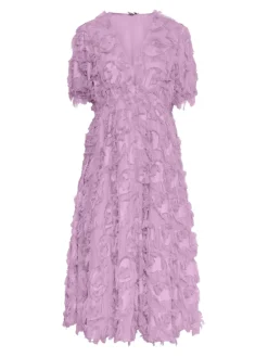 Y.A.S Naisten Mekko, K-YASPAZYLLA 2/4 MIDI DRESS Vaaleanpunainen