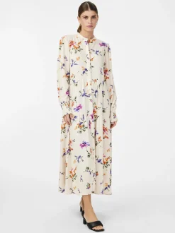 Y.A.S naisten mekko, YASASINA LS LONG SHIRT DRESS Valkopohjainen Kuosi
