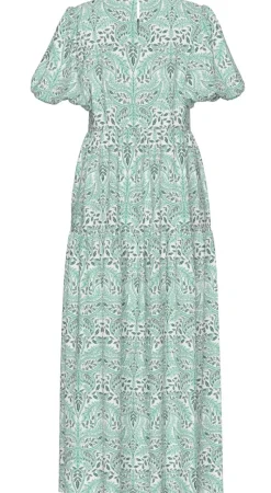 Y.A.S naisten mekko, YASBOTANICO SS ANKLE DRESS Vihreä Kuosi