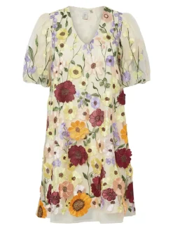 Y.A.S naisten mekko, YASFLOWERING SS DRESS NEW Keltainen Kuosi