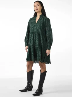 Y.A.S Naisten Mekko YASHOLI LS DRESS S Tummanvihreä