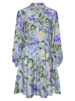Y.A.S naisten mekko, YASKAYA LS SHIRT DRESS S Sininen Kuosi