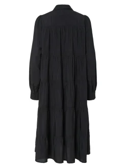 Y.A.S Naisten Mekko, YASPALA LS MIDI SHIRT DRESS Musta