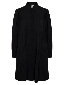 Y.A.S Naisten Mekko, YASPALA LS SHIRT DRESS Musta