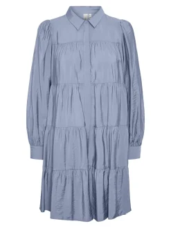 Y.A.S Naisten Mekko, YASPALA LS SHIRT DRESS Vaaleansininen