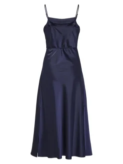 Y.A.S Naisten Mekko, YASTHEA STRAP LONG DRESS Tummansininen