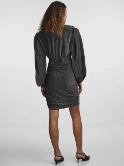 Y.A.S Naisten Mekko, YASTIKKA LS GLITTER DRESS NOOS Hopeanharmaa