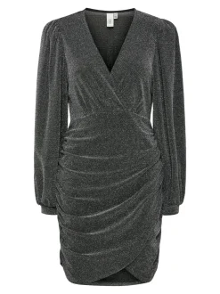 Y.A.S Naisten Mekko, YASTIKKA LS GLITTER DRESS NOOS Hopeanharmaa