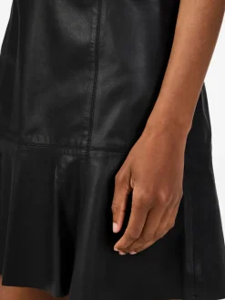 Y.A.S naisten nahkahame, YASCOLLY MW NAPLON LEATHER SKIRT Black
