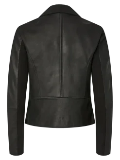 Y.A.S naisten nahkatakki, YASSOPHIE LEATHER JACKET Black