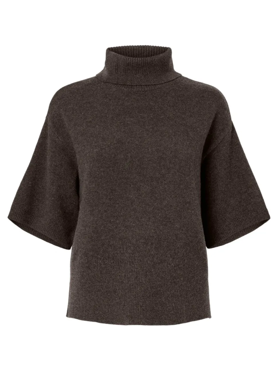 Y.A.S naisten neulepusero, YASEMILA 2/4 WOOL KNIT PULLOVER S. NOOS Coffee Bean