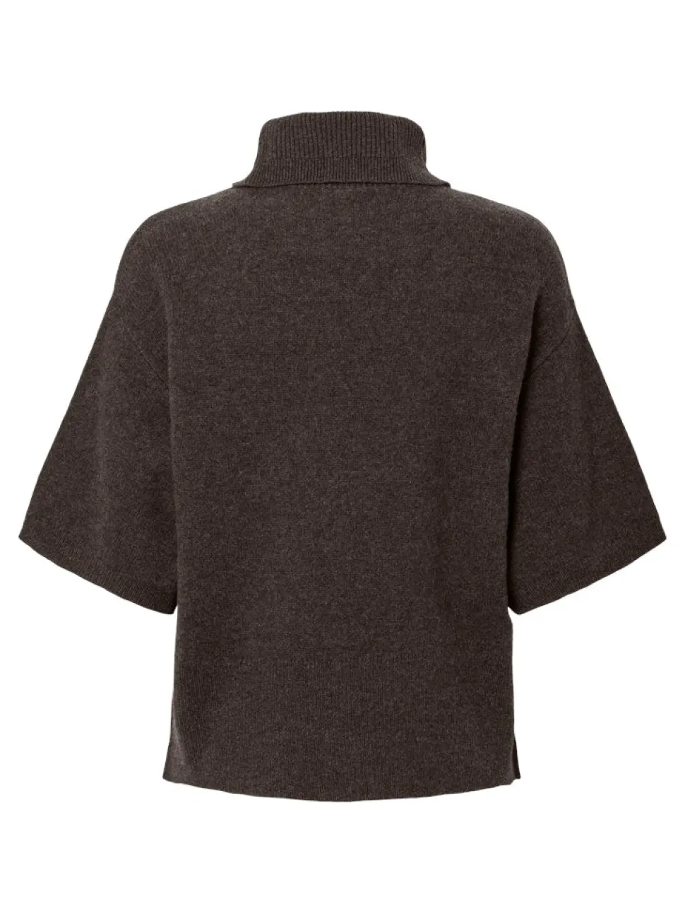 Y.A.S naisten neulepusero, YASEMILA 2/4 WOOL KNIT PULLOVER S. NOOS Coffee Bean