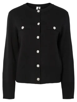 Y.A.S naisten neuletakki, YASPIMI LS KNIT CARDIGAN Black