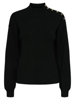 Y.A.S naisten neule, YASHAMA LS KNIT PULLOVER Musta
