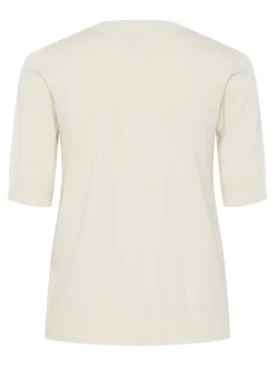 Y.A.S naisten neule, YASLENA SS KNIT PULLOVER S. Luonnonvalkoinen