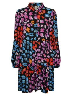 Y.A.S Naisten PaitaMekko, YASALIRA LS SHIRT DRESS NOOS Musta Kuosi