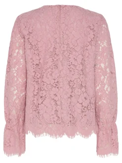 Y.A.S naisten paita, YASPERLA LS LACE TOP S Vaaleanpunainen