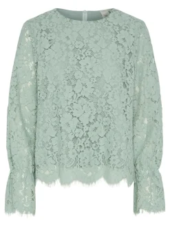 Y.A.S naisten paita, YASPERLA LS LACE TOP S Vaaleanvihreä