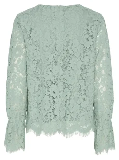 Y.A.S naisten paita, YASPERLA LS LACE TOP S Vaaleanvihreä